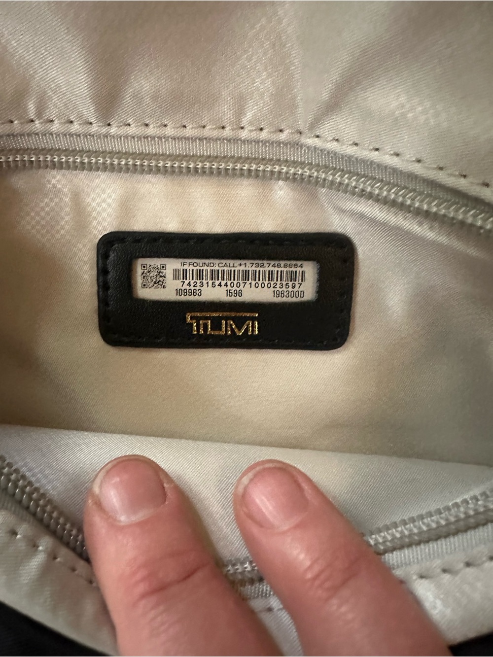 Tumi Voyageur Carson Black Backpack with Gold Hardware Accents - Picture 3 of 4